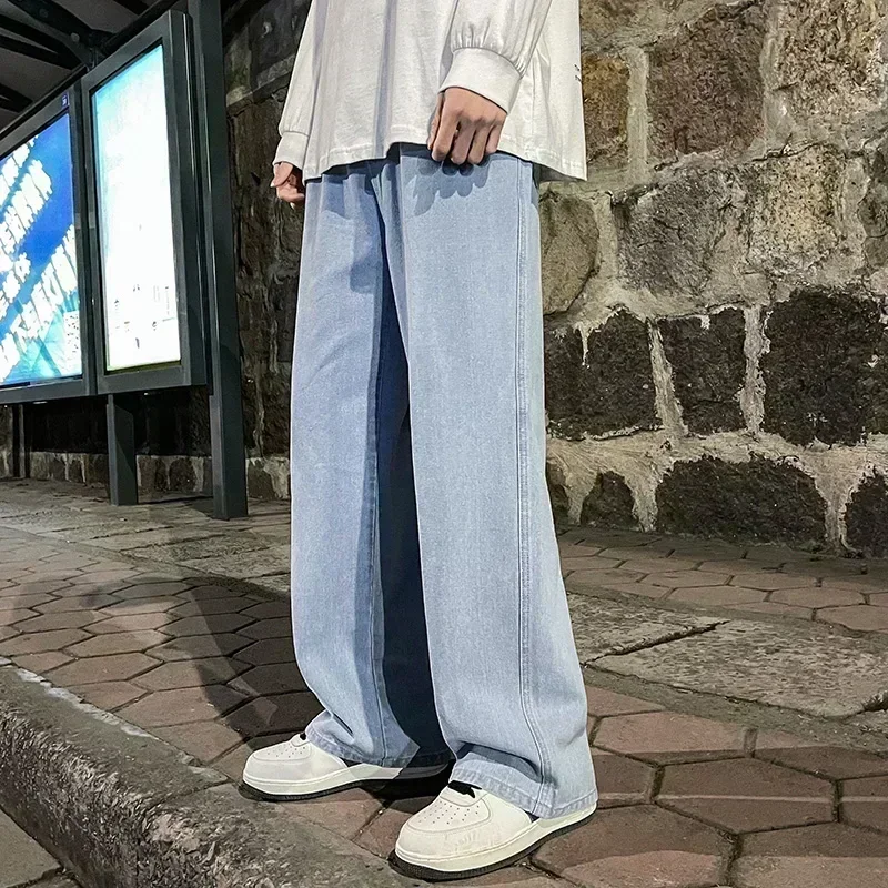 Men'S Fashion Grey Jeans - Kore Tarzı Sokak Modası Yeni Moda