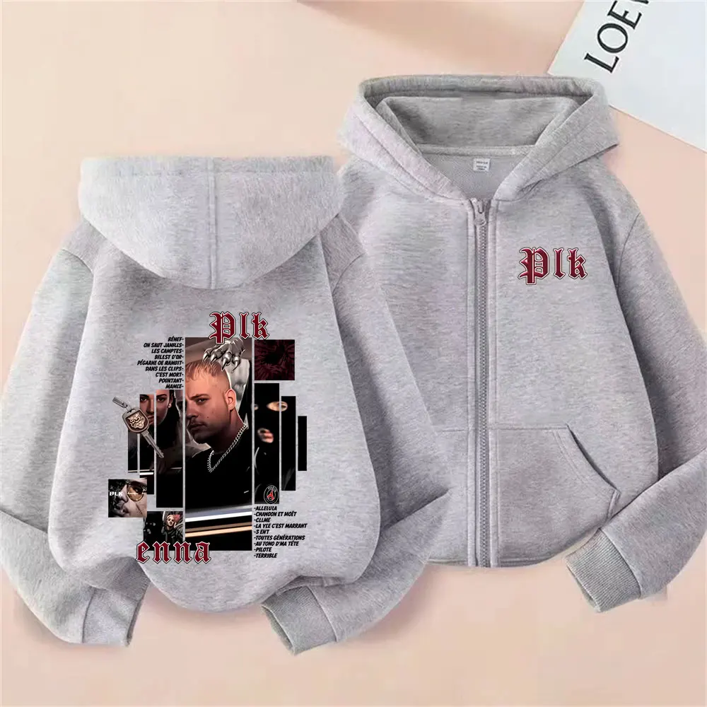 Mens Fashion Zip Up Hoodies - Rapper Plk Albüm Kapaklı Grafik Baskılı