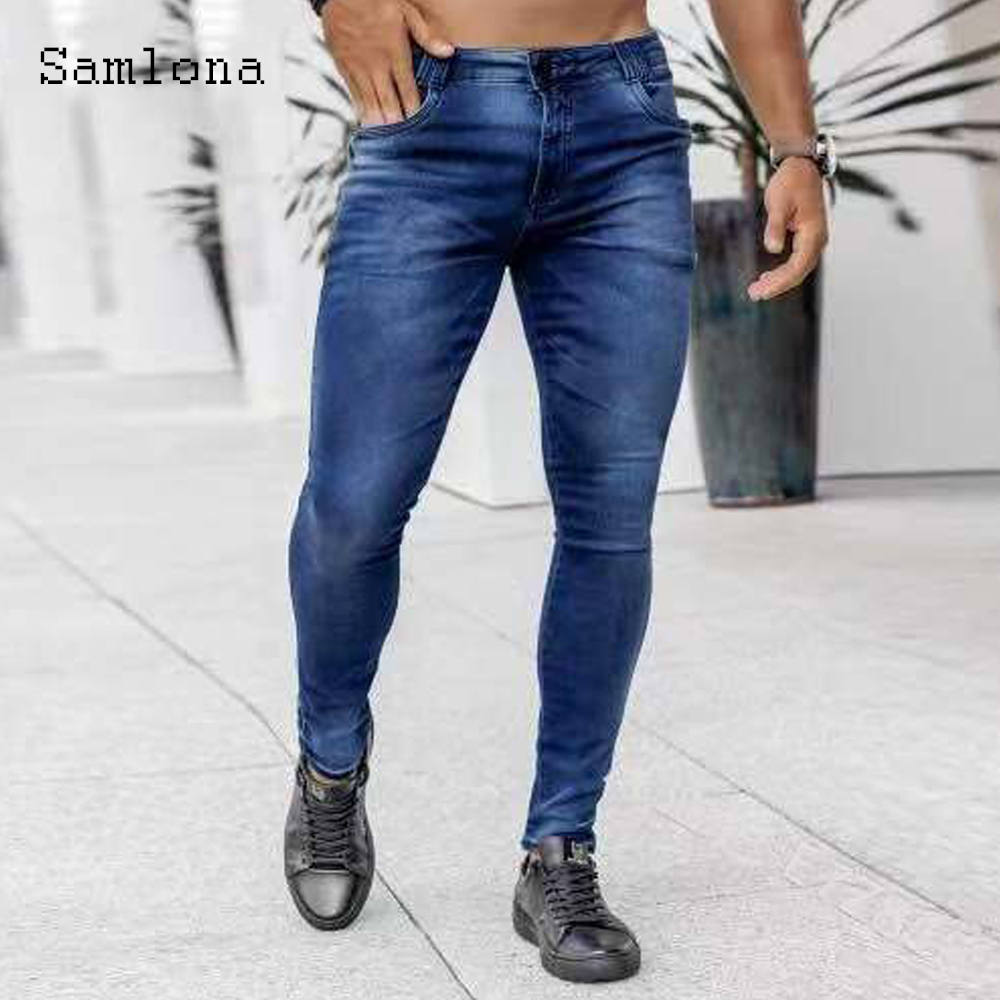 Men'S Fashion Grey Jeans - Samjeans kot erkek moda sıska Denim