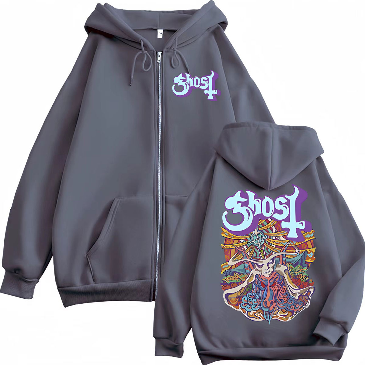 Ghost Band Grafik Fermuarlı Ka - Mens Fashion Zip Up Hoodies incelemesi ve fiyatı