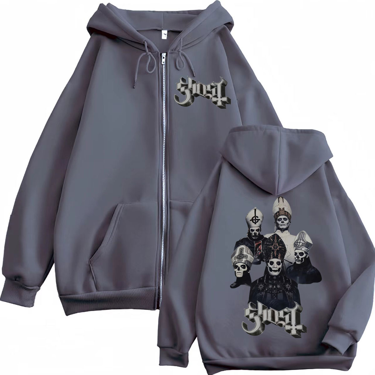 Sıcak Satış Ghost Band Fermuar - Mens Fashion Zip Up Hoodies incelemesi ve fiyatı